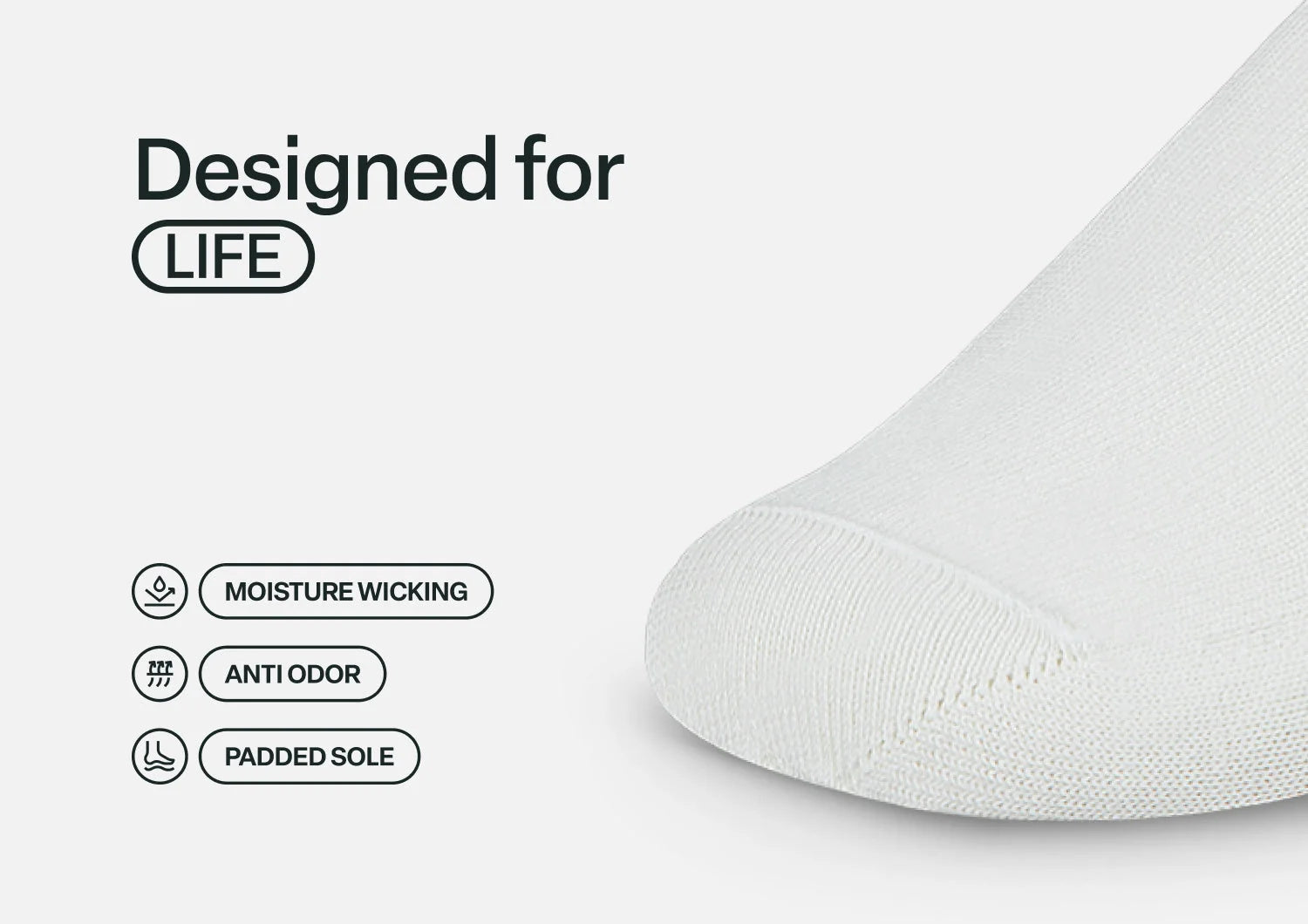 Extra Roomy Socks (Thick) - White