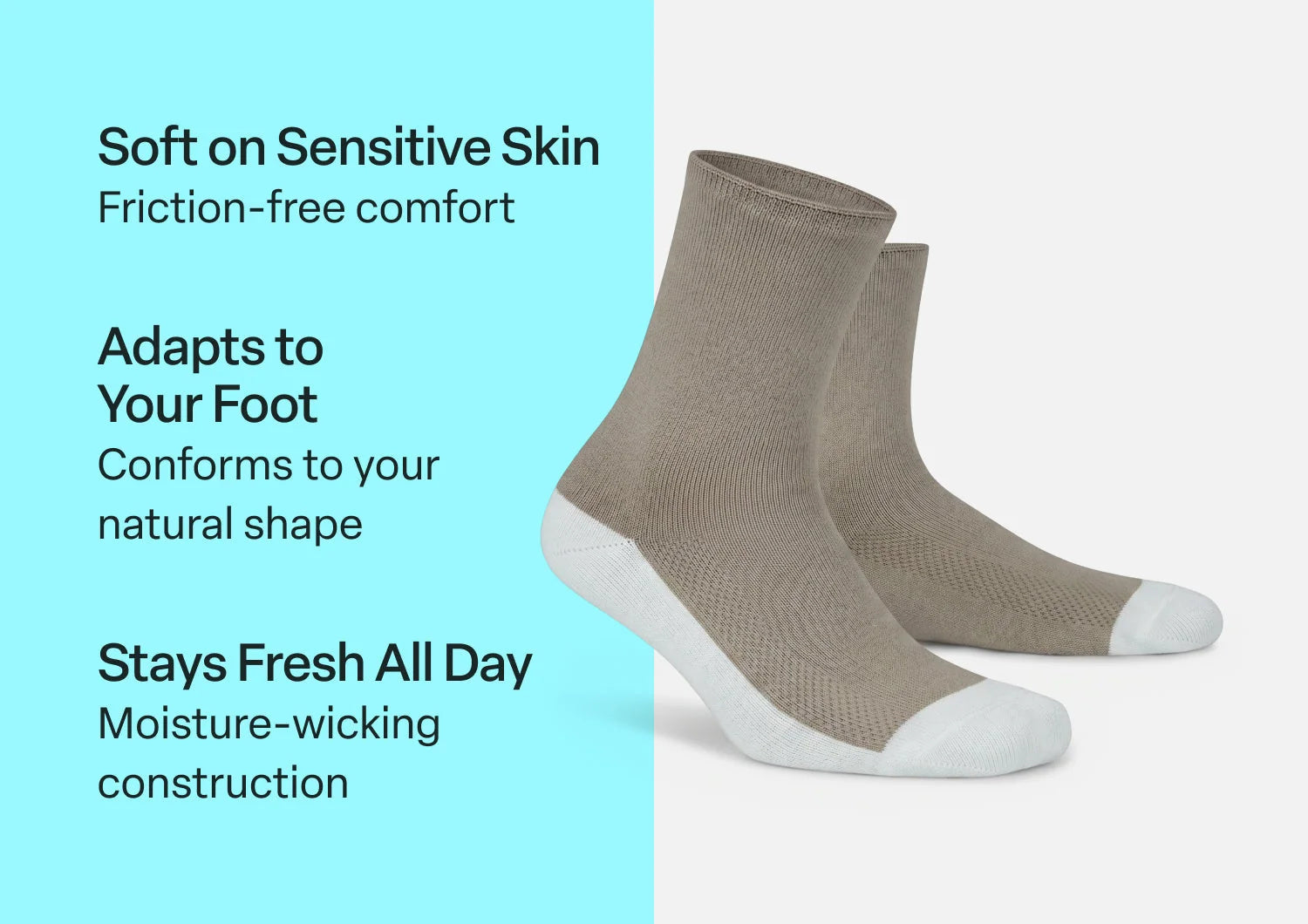 Extra Roomy Socks (Thick) - Brown