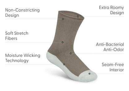 Extra Roomy Socks (Thick) - Brown